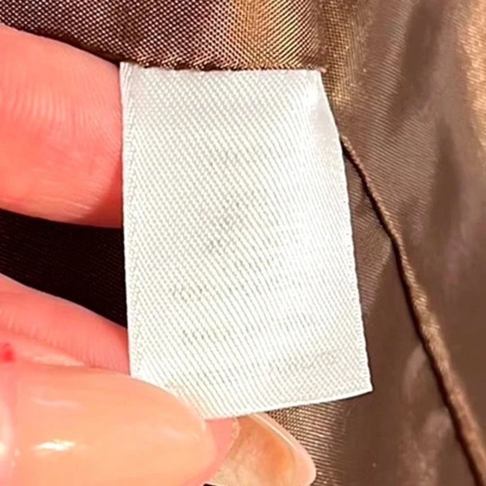 Pendleton Linen Silk Brown Blazer Tailored Suit Jacket Front‎ Pockets Petite 6 - Picture 5 of 7